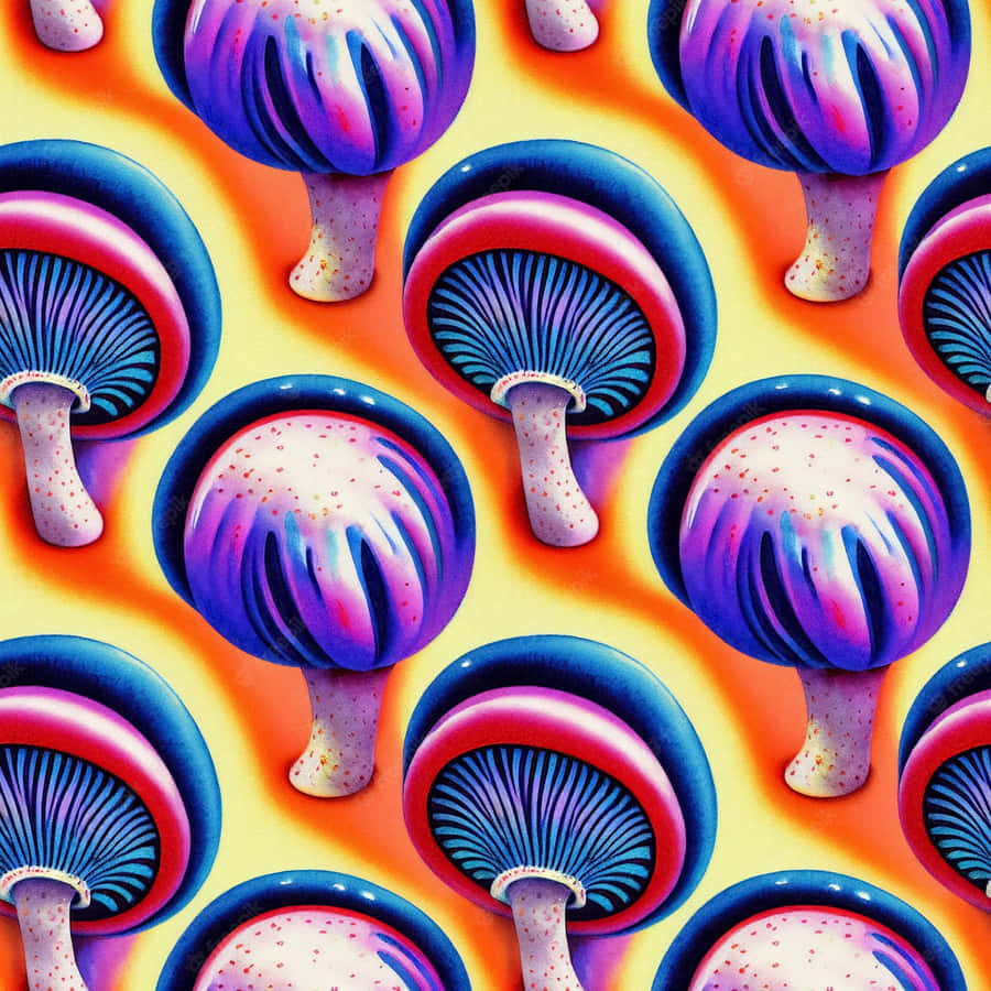 A Vibrantly-colored Mushroom With Psychedelic Hues Wallpaper