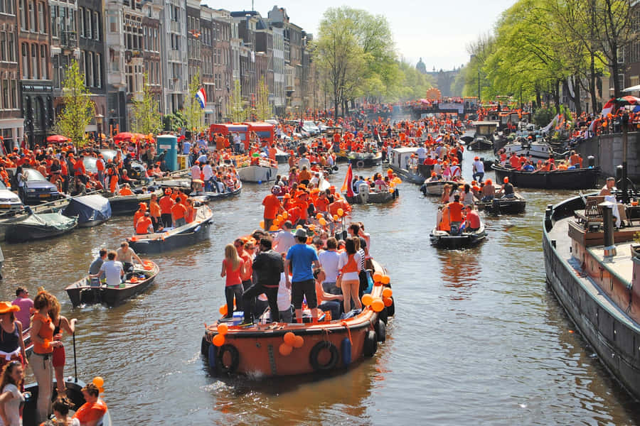 A View Of Amsterdam In The Spring Wallpaper