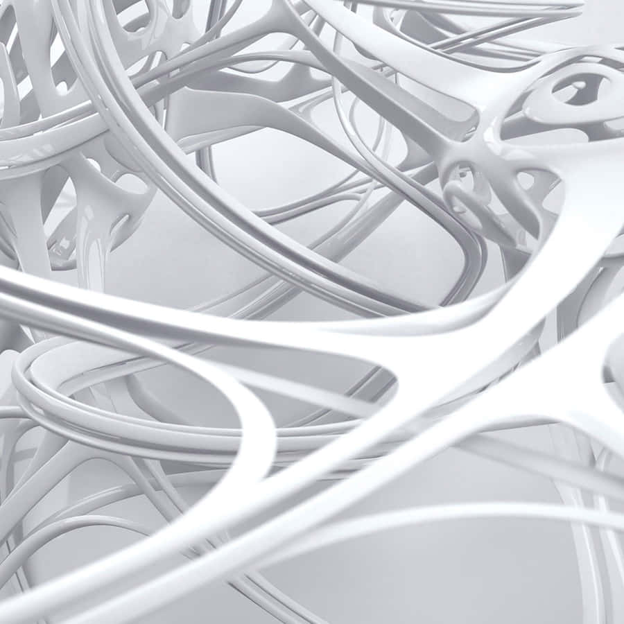 A White Abstract Design With Many Different Shapes Wallpaper