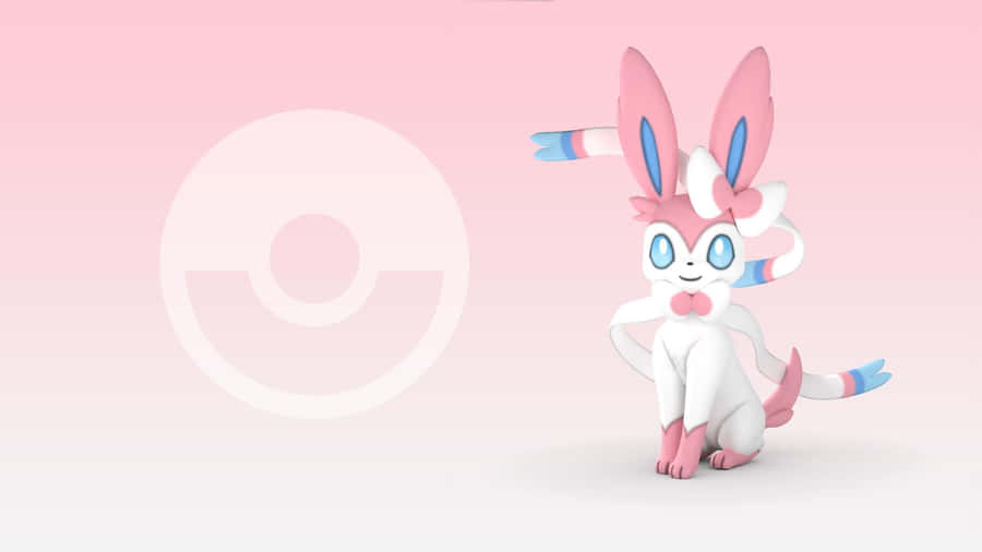 A White And Pink Bunny With A Pink Background Wallpaper