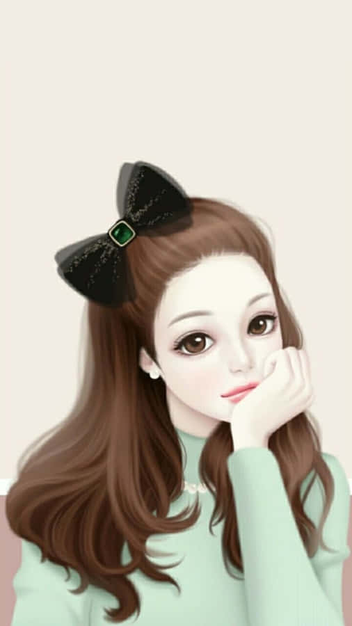 A Young Girl Looking Up At The Sky Wallpaper