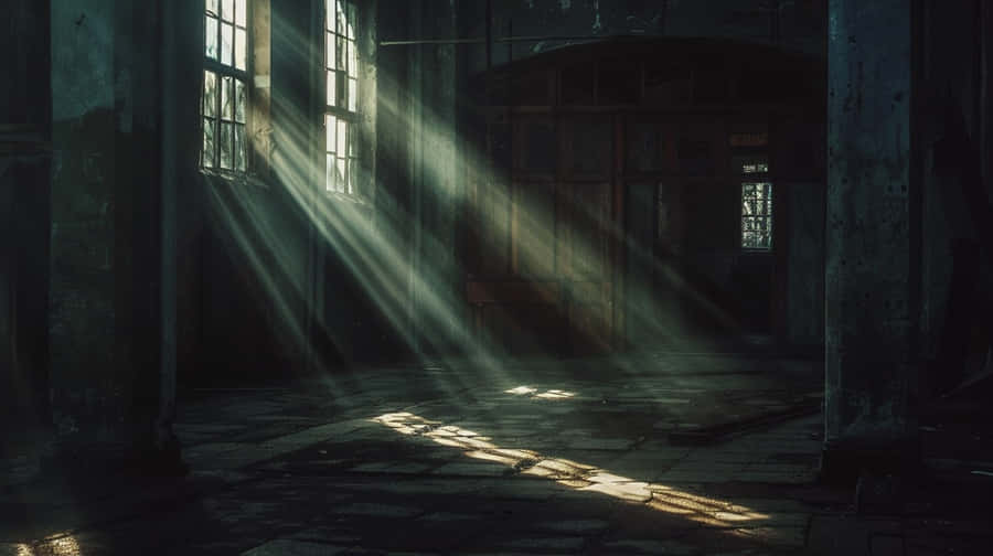 Abandoned_ Hall_ Sunbeam_ Intrusion.jpg Wallpaper
