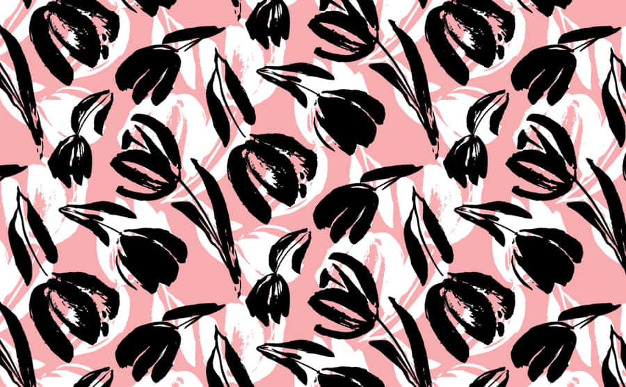 Abstraction Of Color In Pink, Black, And White Wallpaper