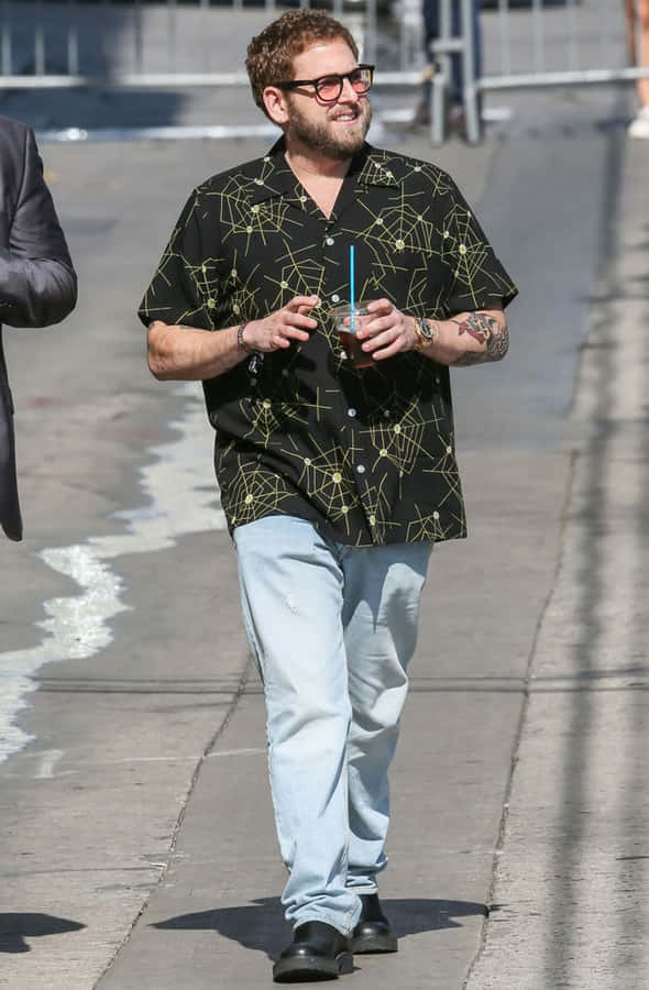 Actor Jonah Hill Wears Classic Style At Sunset Wallpaper