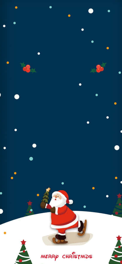 Add Some Cheer To Your Christmas With This Festive And Fun Iphone Wallpaper. Wallpaper