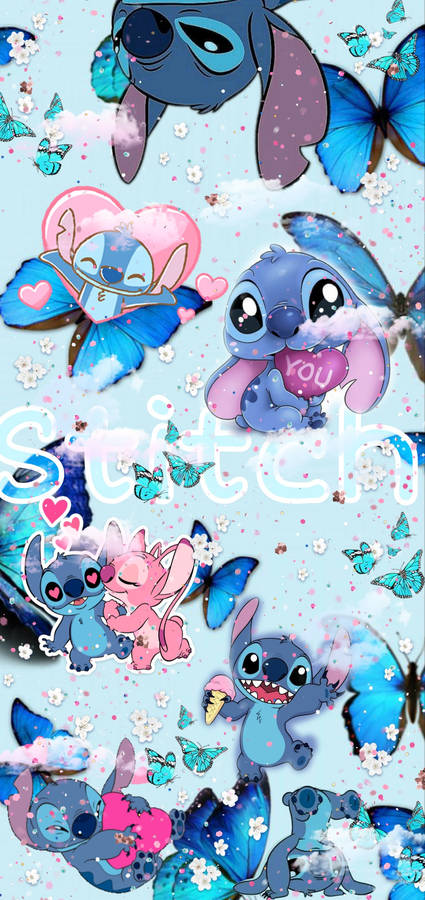 Download free Adorable Stitch Collage Wallpaper - MrWallpaper.com