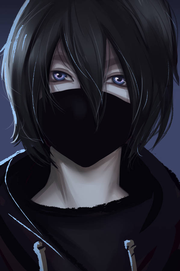 Download free Aesthetic Anime Boy Icon Black Mask Wallpaper ...