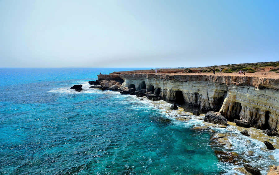 Aesthetic Beach Laptop Cliffside Wallpaper