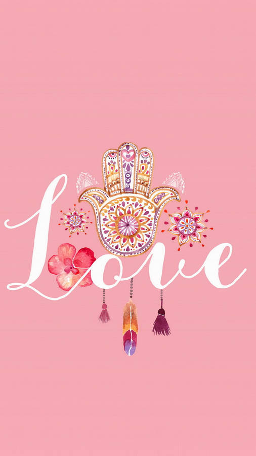 Download free Aesthetic Boho Pink Love Wallpaper - MrWallpaper.com