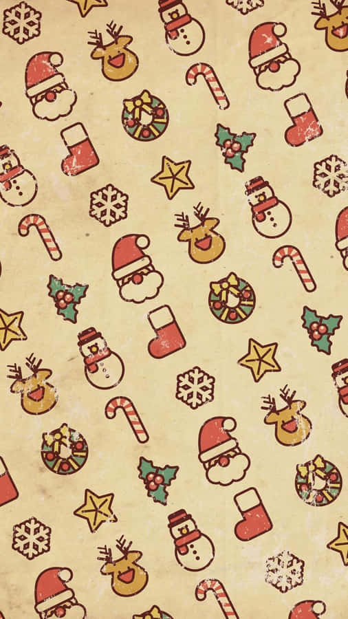 Aesthetic Christmas Stuff Pattern Wallpaper