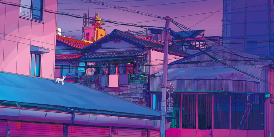 Aesthetic Computer 4k Electric Lines Wallpaper