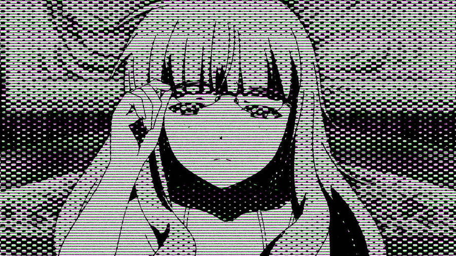 Aesthetic Girl Glitch Wallpaper