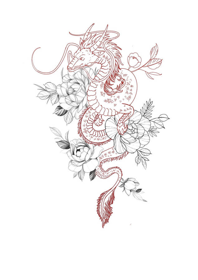 Download free Aesthetic Japanese Dragon Tattoo Wallpaper - MrWallpaper.com