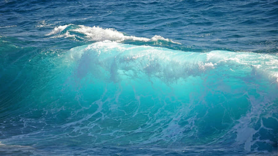Aesthetic Light Blue Wave Wallpaper