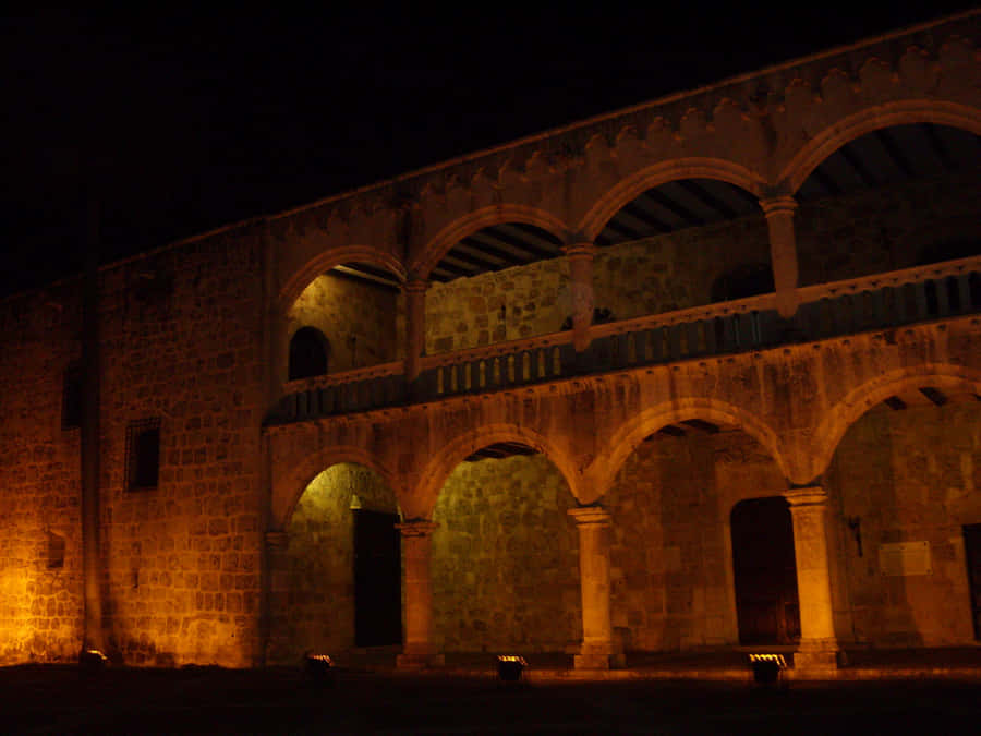Alcazar De Colon Arches Brown Aesthetic Desktop Wallpaper