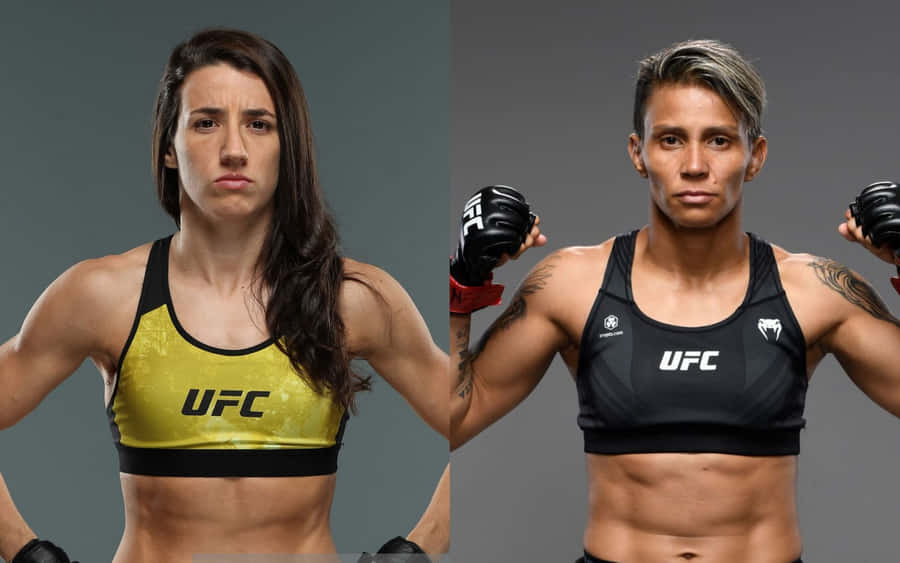 Amanda Lemos In Action During A High-intensity Mma Fight. Wallpaper