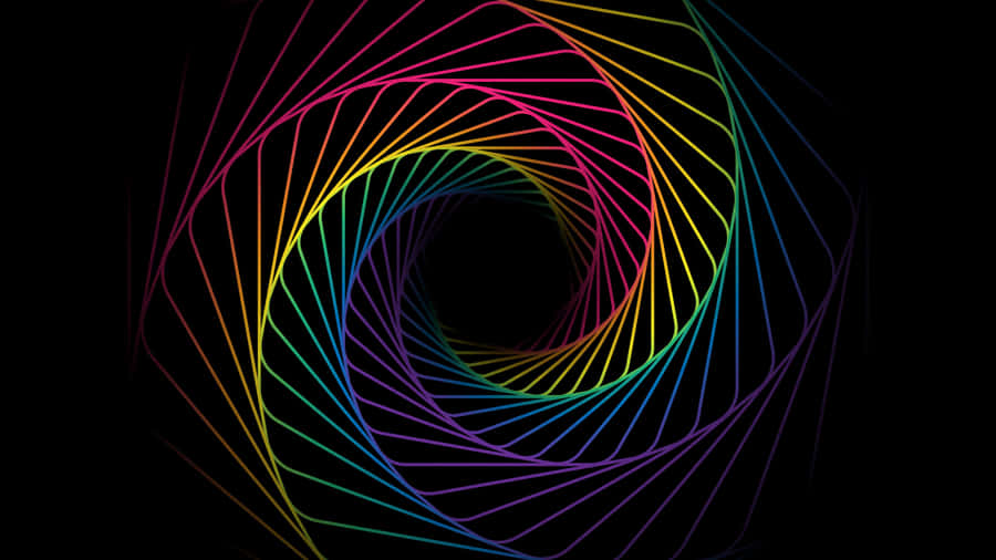An Abstract Art Piece Of Blue, Orange And Magenta Entwined In A Swirl. Wallpaper