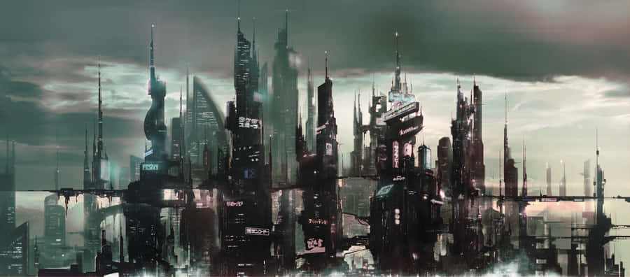 An Awe-inspiring, Futuristic City Skyline Wallpaper