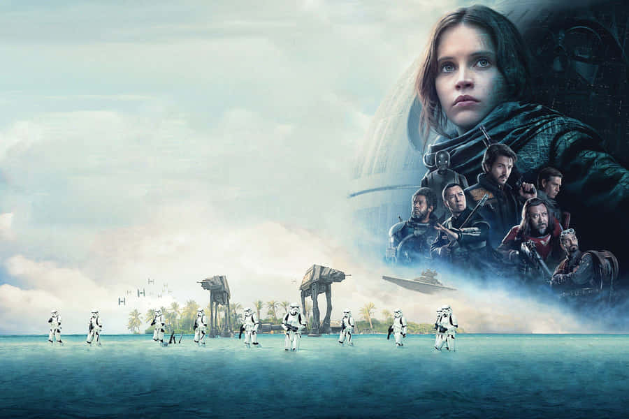 “an Epic Standoff - Jyn Erso And The Rebel Alliance Charge Forth” Wallpaper