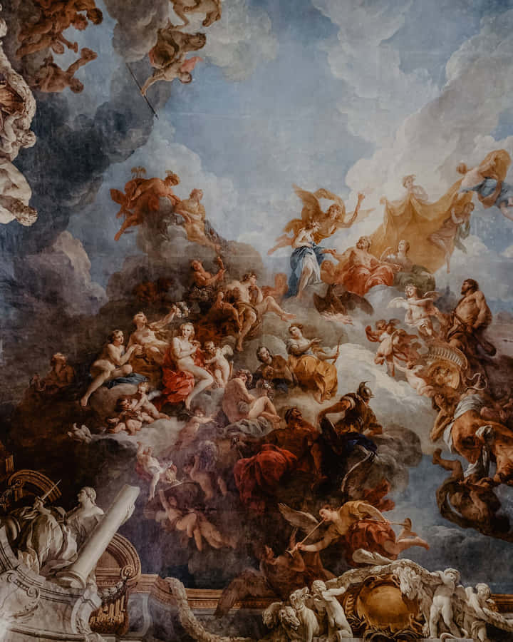 An Intricately Carved Detail In A Monumental Work By Michelangelo Wallpaper