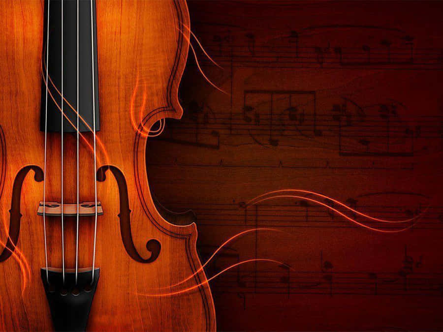 Download Free An Intricately Carved Violin Standing Alone. Wallpaper 