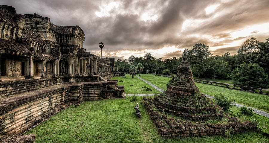 Download free Green Aesthetic Angkor Wat Wallpaper - MrWallpaper.com