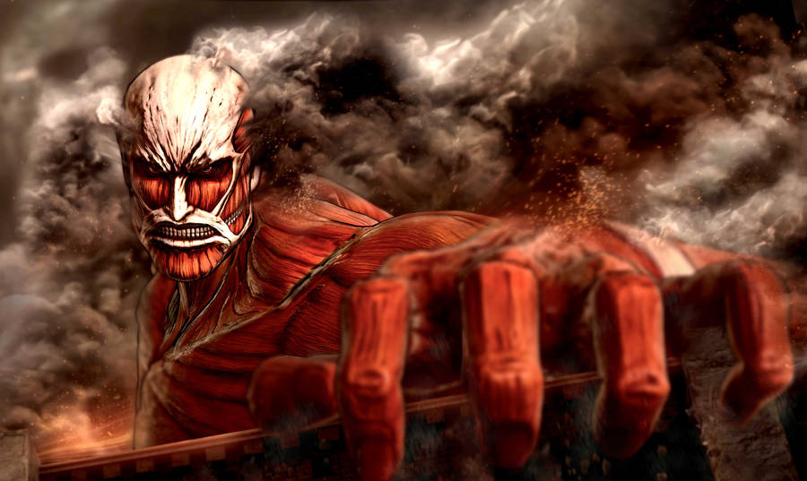 Colossal Titan, fire, Attack on Titan, manga, Shingeki No Kyojin, HD  wallpaper | Peakpx