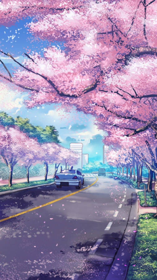 Kawaii Anime Girl Kpop Korean Flag Cherry Blossom' Sticker | Spreadshirt