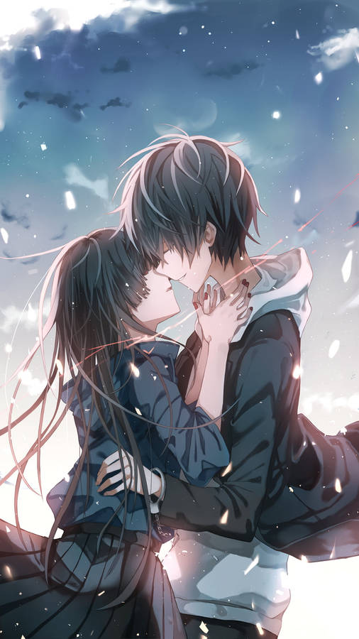 Download free Anime Couple Kiss Red Thread Wallpaper - MrWallpaper.com