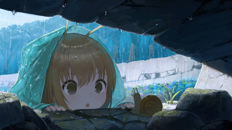 anime girl with eyes of a snail | Stable Diffusion