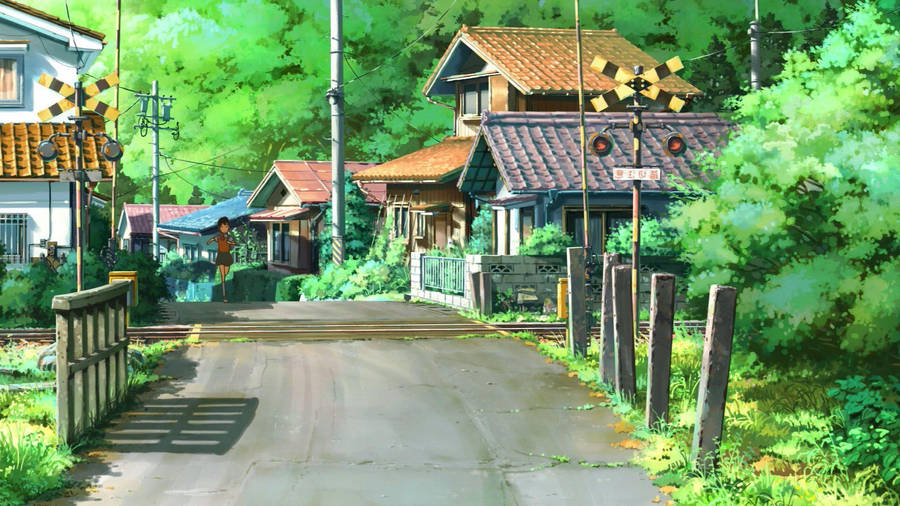 Anime Scenery Foot Bridge Wallpaper