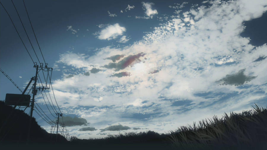 Anime Scenery Overcast Sky Wallpaper