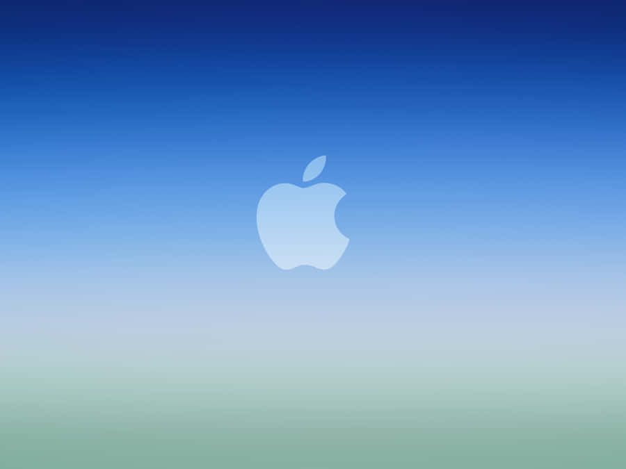 Apple Logo On A Blue Background Wallpaper
