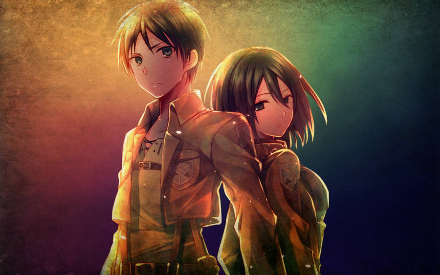 Attack On Titan Pc Back To Back Wallpaper