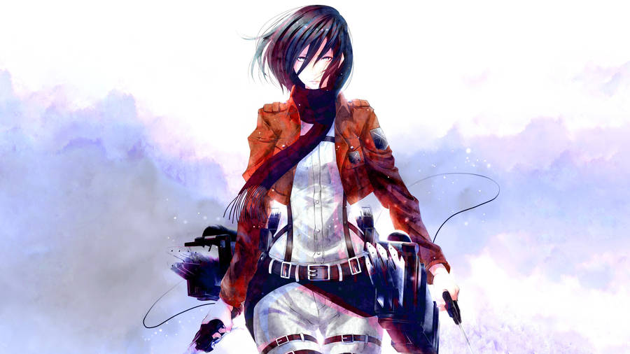 Attack On Titan Pc Mikasa Heads Out Wallpaper