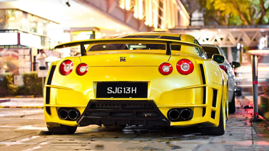 Awesome Yellow Nissan Gt-r Desktop Wallpaper