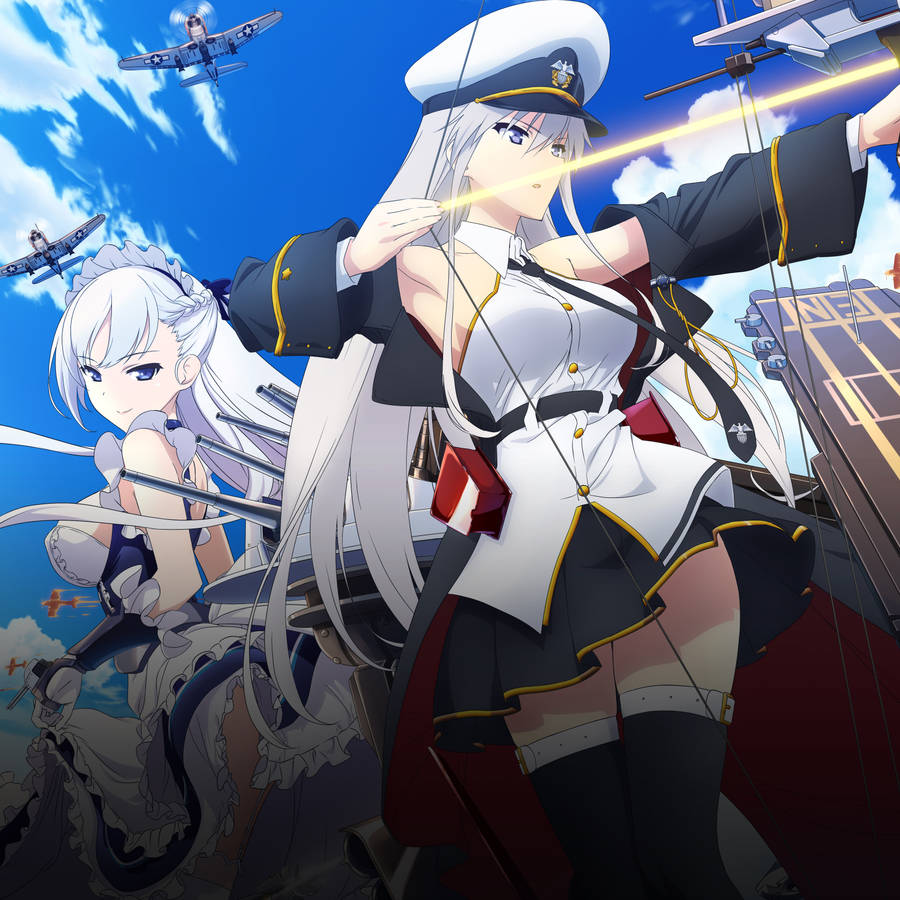 Download free Azur Lane Enterprise And Belfast In Battle Wallpaper -  MrWallpaper.com