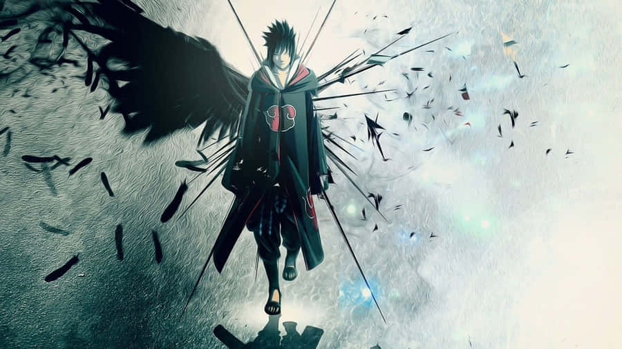 Download Badass Anime Sasuke Broken Wings Wallpaper | Wallpapers.com