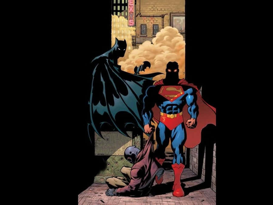 Batman Battles Evil In Gotham City Wallpaper