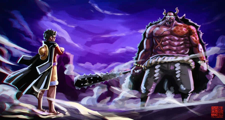 Battle With Kaido, The Ruler Of The Beasts Wallpaper
