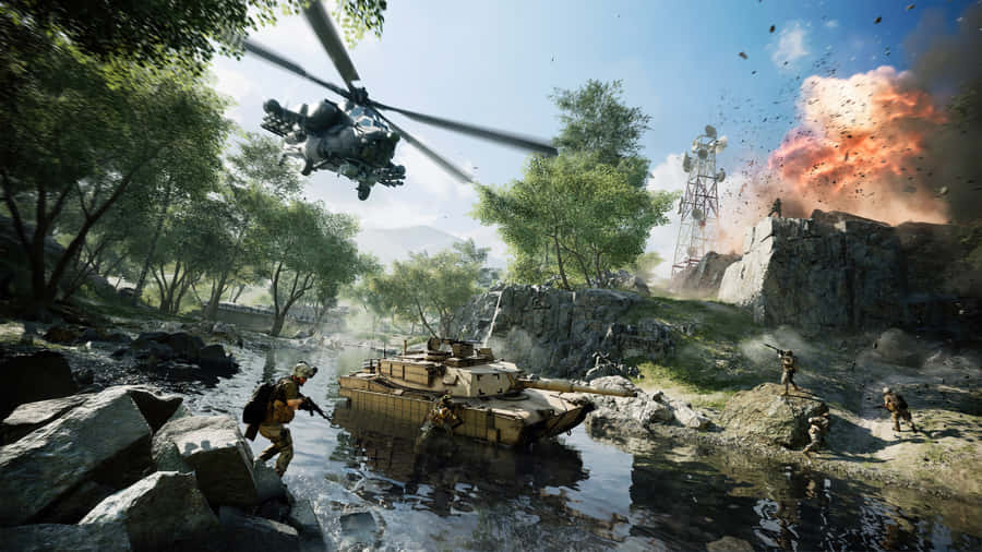 Battlefield Desktop Taking Radio Tower Wallpaper