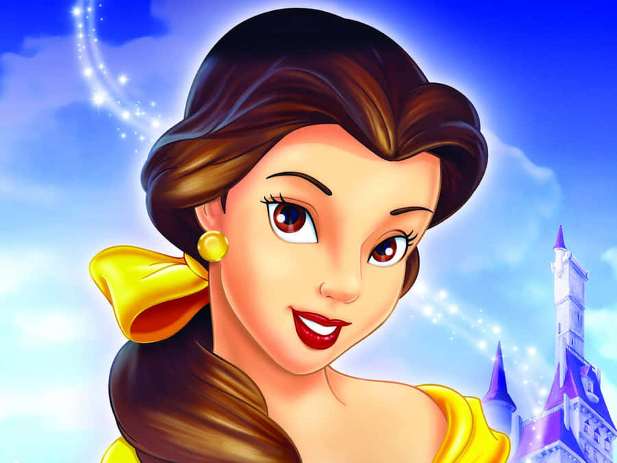 Beautiful Smiling Cartoon Girl. Wallpaper