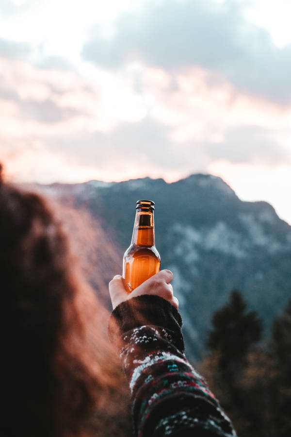 Beer Bottle In Brown-colored Glass Wallpaper