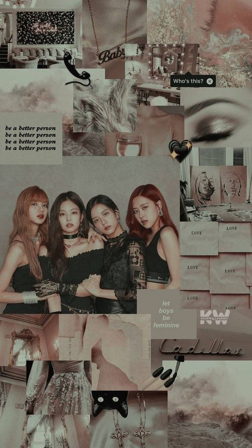 Download free Beige Blackpink Aesthetic Collage Wallpaper - MrWallpaper.com