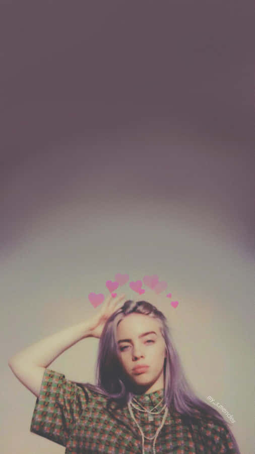 Billie Eilish Rocks A Bold Purple Look Wallpaper