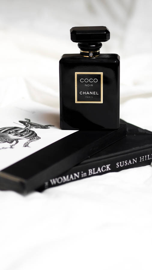 Black aesthetic Chanel perfume wallpaper