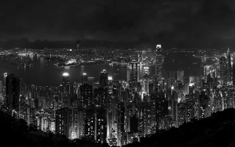 Black And White Aesthetic Pc Night City Wallpaper