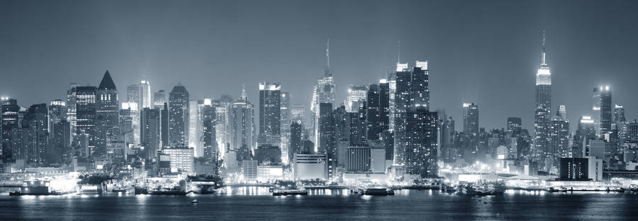 Download free Black And White Buildings Dual Monitor Wallpaper ...