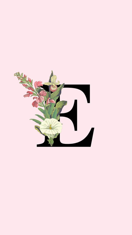 Download free Black Letter E With Flowers Wallpaper - MrWallpaper.com