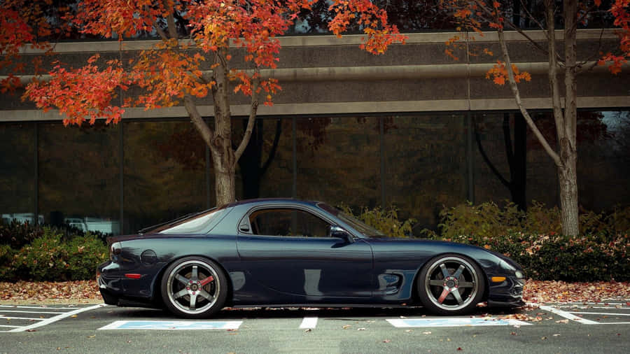 Black Mazda Rx7 Fc Classic Code Autumn Wallpaper